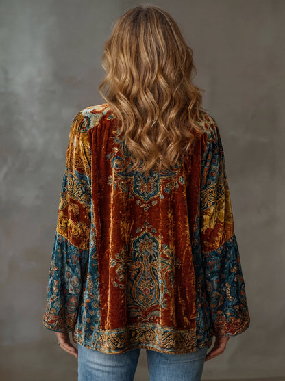 Jacke in Bordeaux und Blau - Ansicht 2