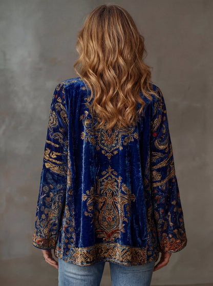 Jacke in Bordeaux und Blau - Ansicht 4