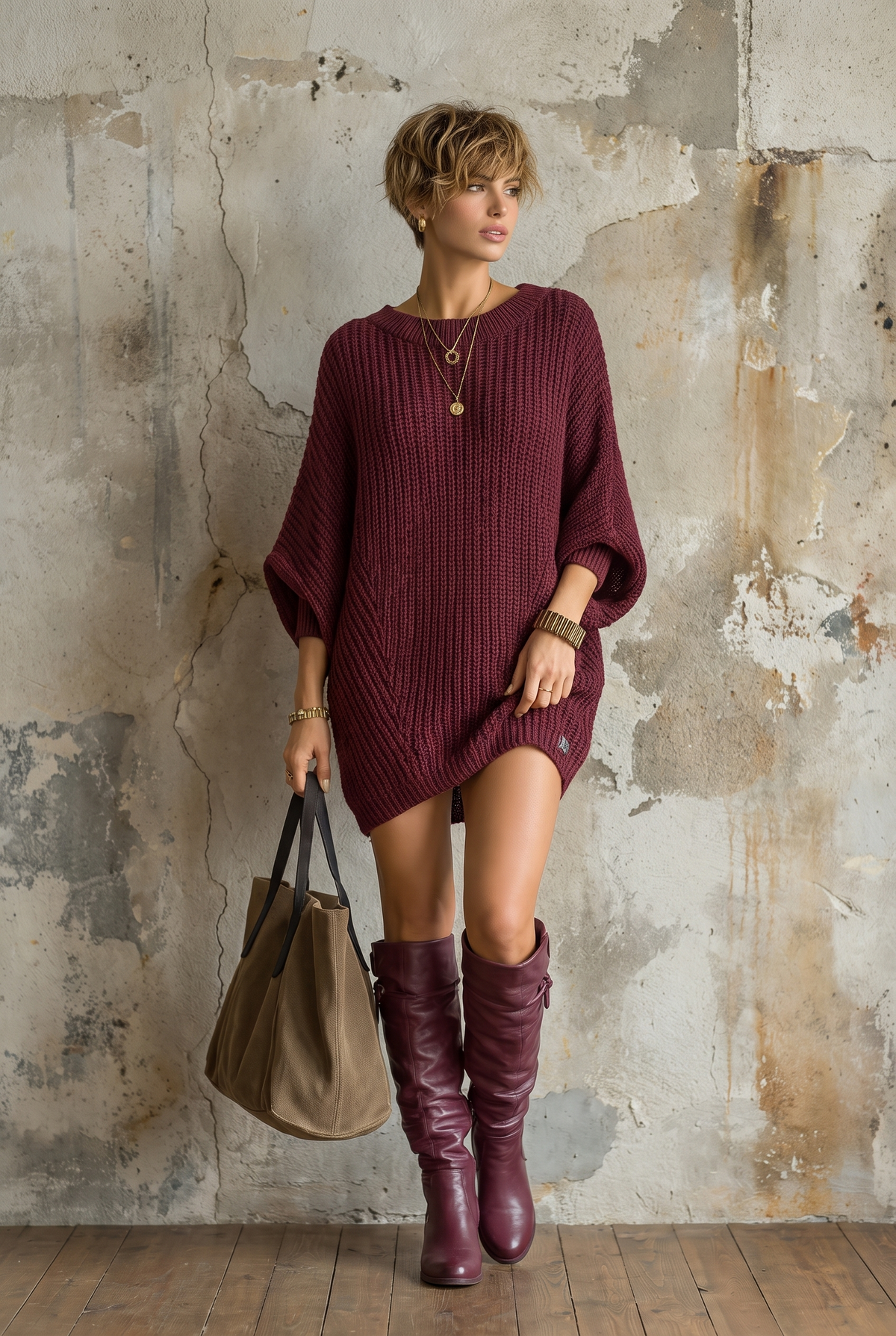 Strickpullover mit Rundhalsausschnitt und Langarm - Ansicht 4