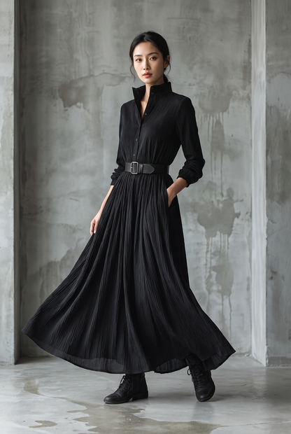 Maxikleid mit Falten