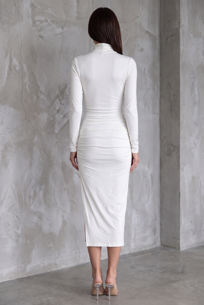 Midikleid mit Rollkragen und Langarm - Ansicht 2