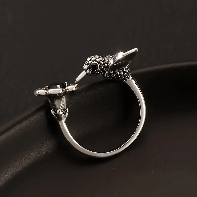 Kolibri und Blume Ring