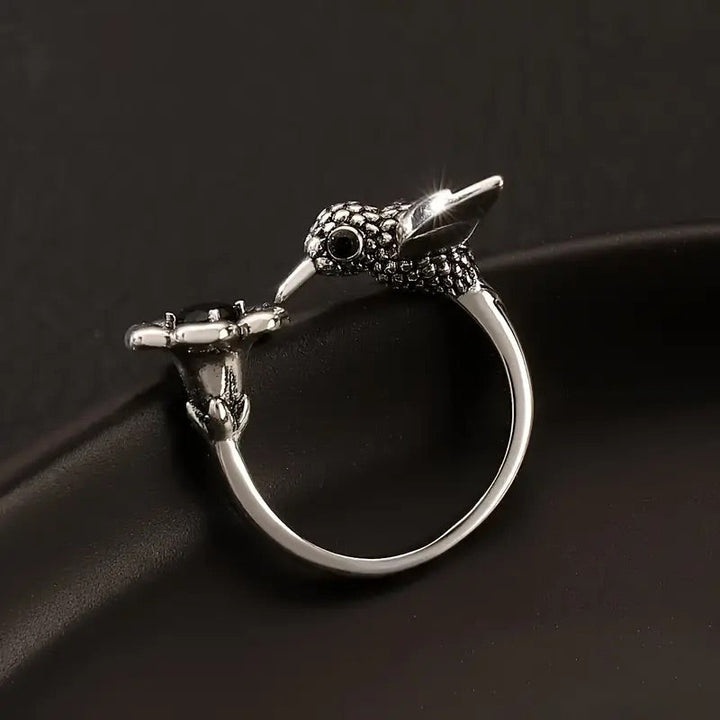 Kolibri und Blume Ring