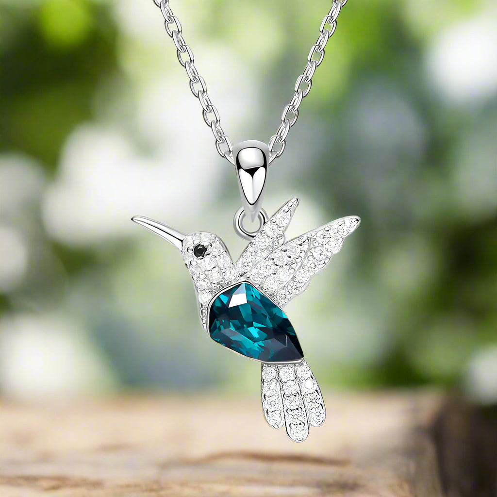 Kolibri Glitzer Halskette mit Zirkonia