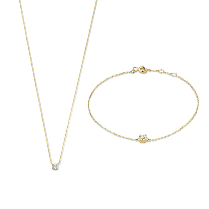 Moissanit-Stein Cléa-Set | Gold