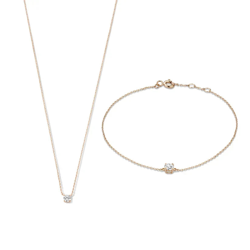 Moissanit-Stein Cléa-Set | Gold