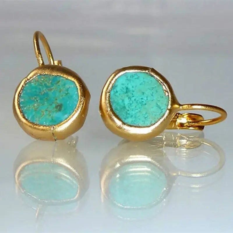 Elegante Goldohrringe mit Türkisstein