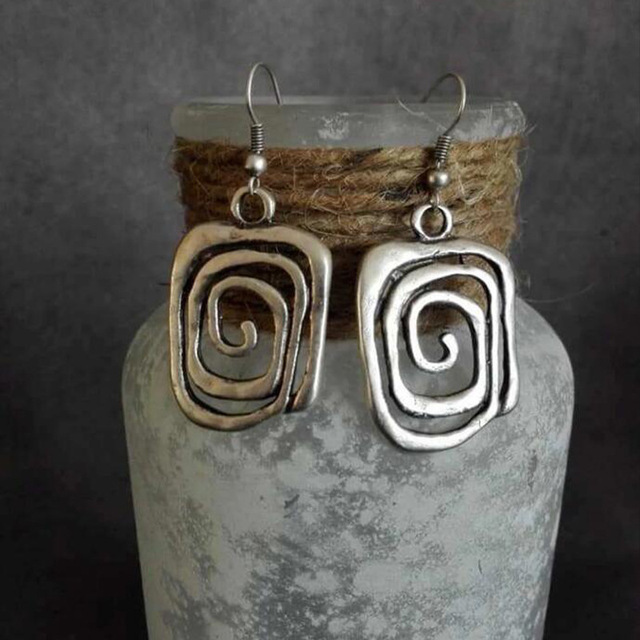 Vintage Spiral-Silber Ohrringe