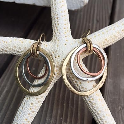 Gold und Silber Vintage Ohrringe