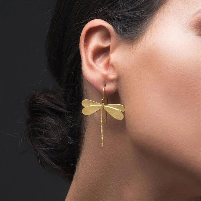 Vintage goldene Libellen Ohrringe