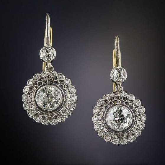 Vintage-Mandala-Ohrringe mit Zirkonias