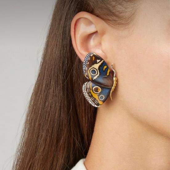 Vintage Schmetterling Handbemalte Ohrringe