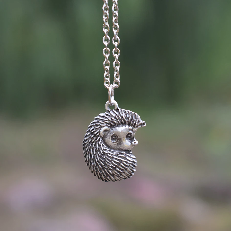 Vintage Stachelschwein Silber Halskette