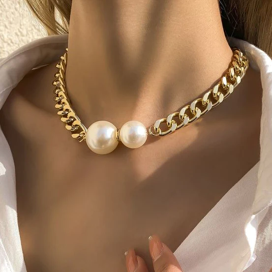 Elegante Doppelte Perlenkette