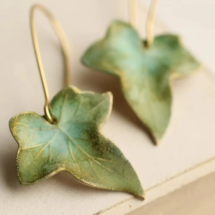 Realistische Vintage-Blatt-Ohrringe