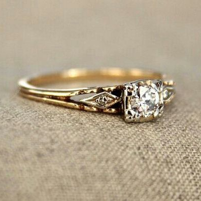 Vintage Goldring mit Zirkonia