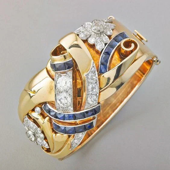 Bague vintage en or avec zircone cubique