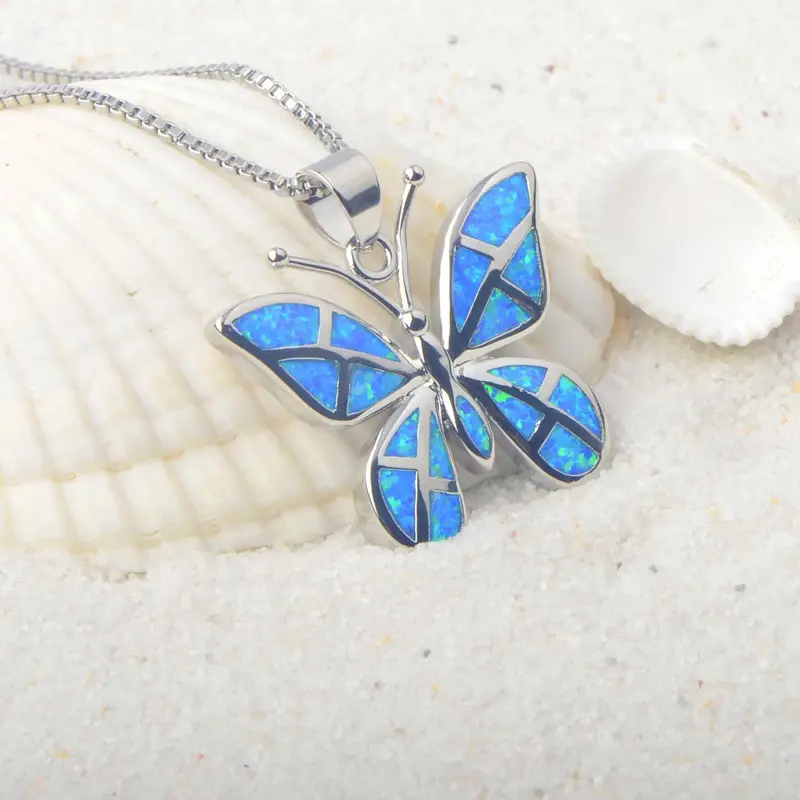 Opal Schmetterling Halskette