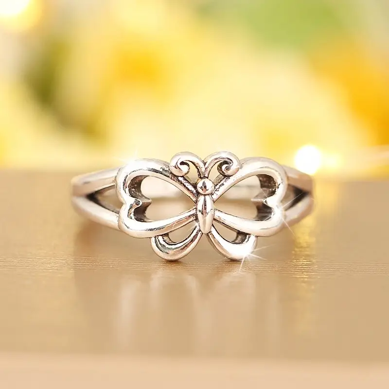 Schmetterling Versilberter Ring