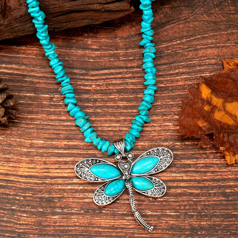 Blaue Libelle Halskette