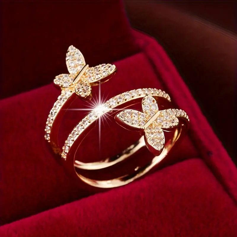 Verstellbarer Schmetterling Zirkonia Ring