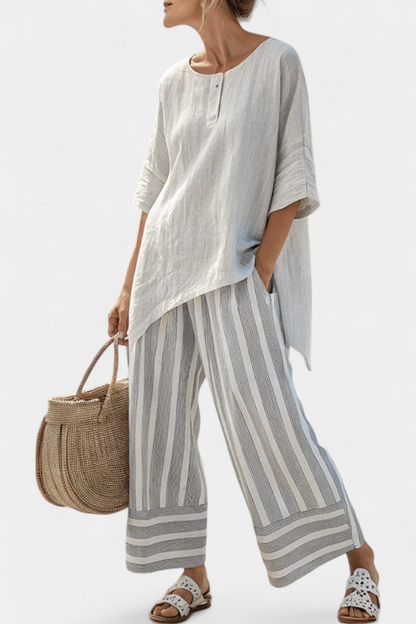 Stoffhose mit asymmetrischem Schnitt