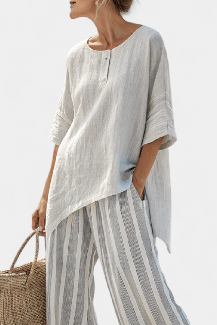 Stoffhose mit asymmetrischem Schnitt - Ansicht 2