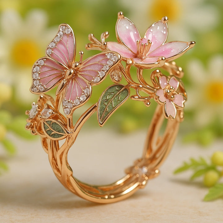 Natur Helliger Schmetterling Zirkonia Ring