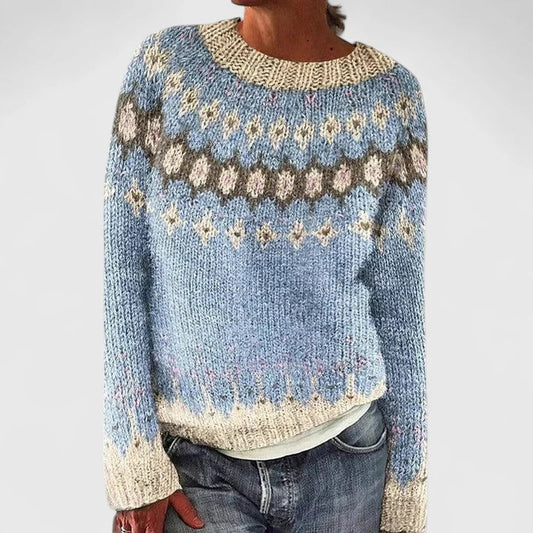 Strickpullover in Rosa und Pink/White