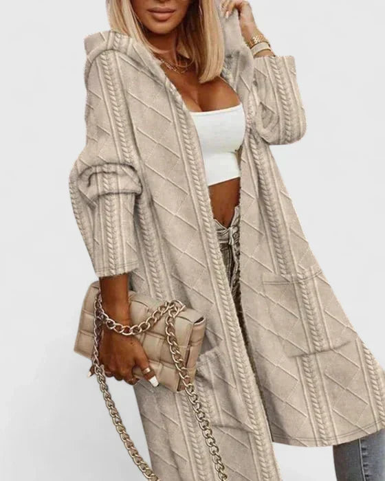 Strickjacke mit Kapuze