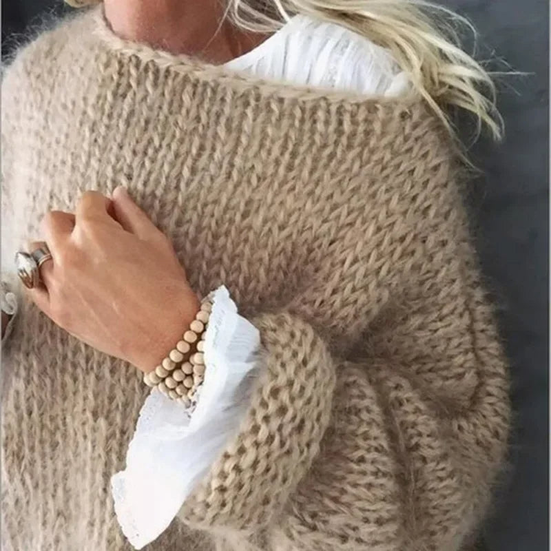 Strickpullover mit Langarm in Rosa - Ansicht 4