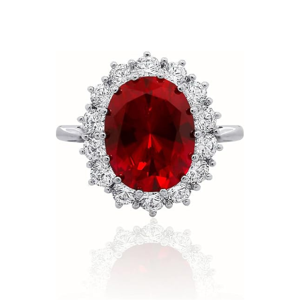 Scarlet Crown Rubin Ring | Weißgold