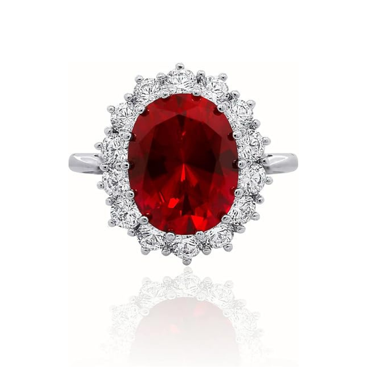 Scarlet Crown Rubin Ring | Weißgold