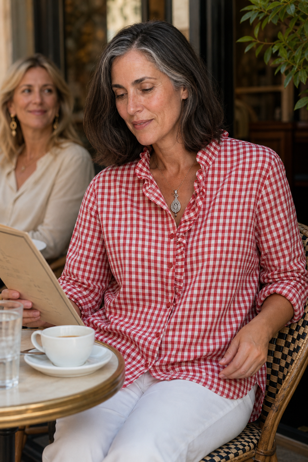 Bluse aus Polyester mit Rüschen - Ansicht 4
