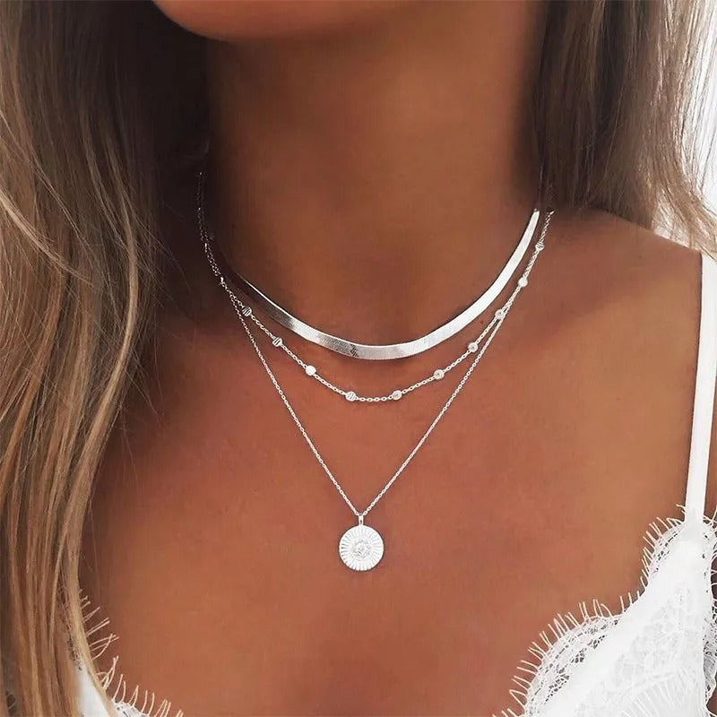 Dreireihige Kette aus 925er Silber
