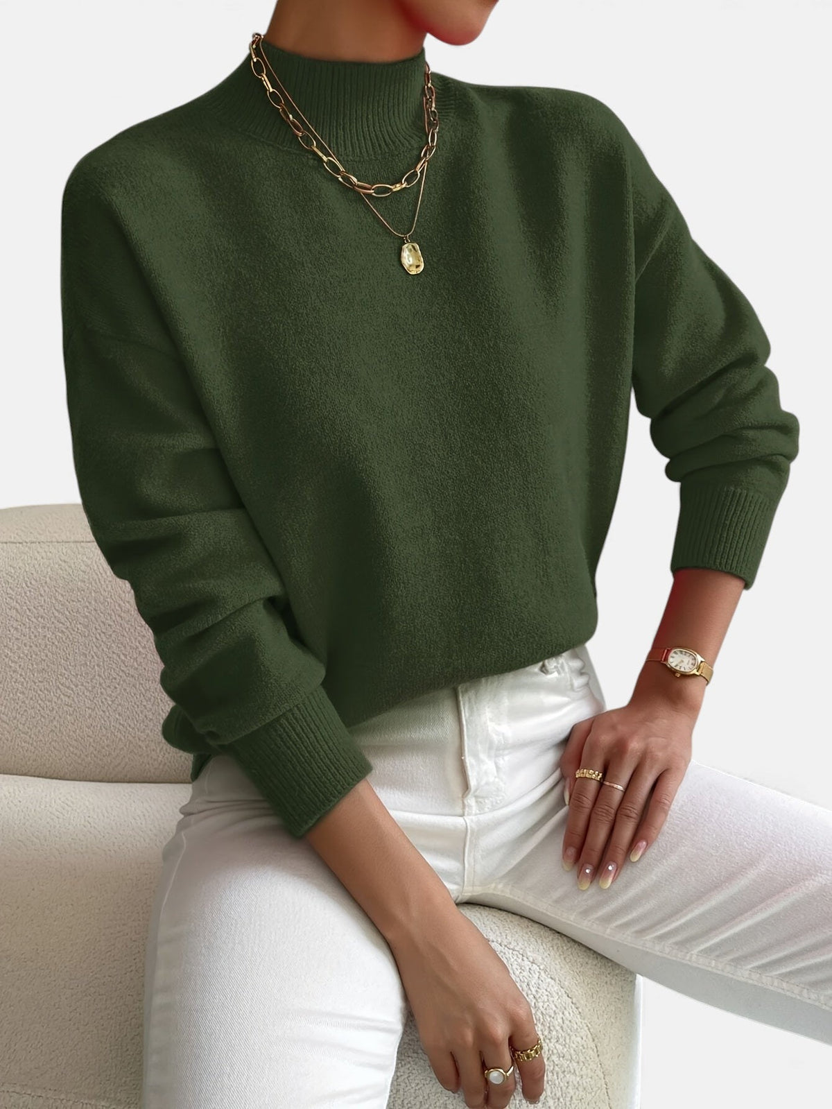 Strickpullover in Weiss und Rosa - Ansicht 8