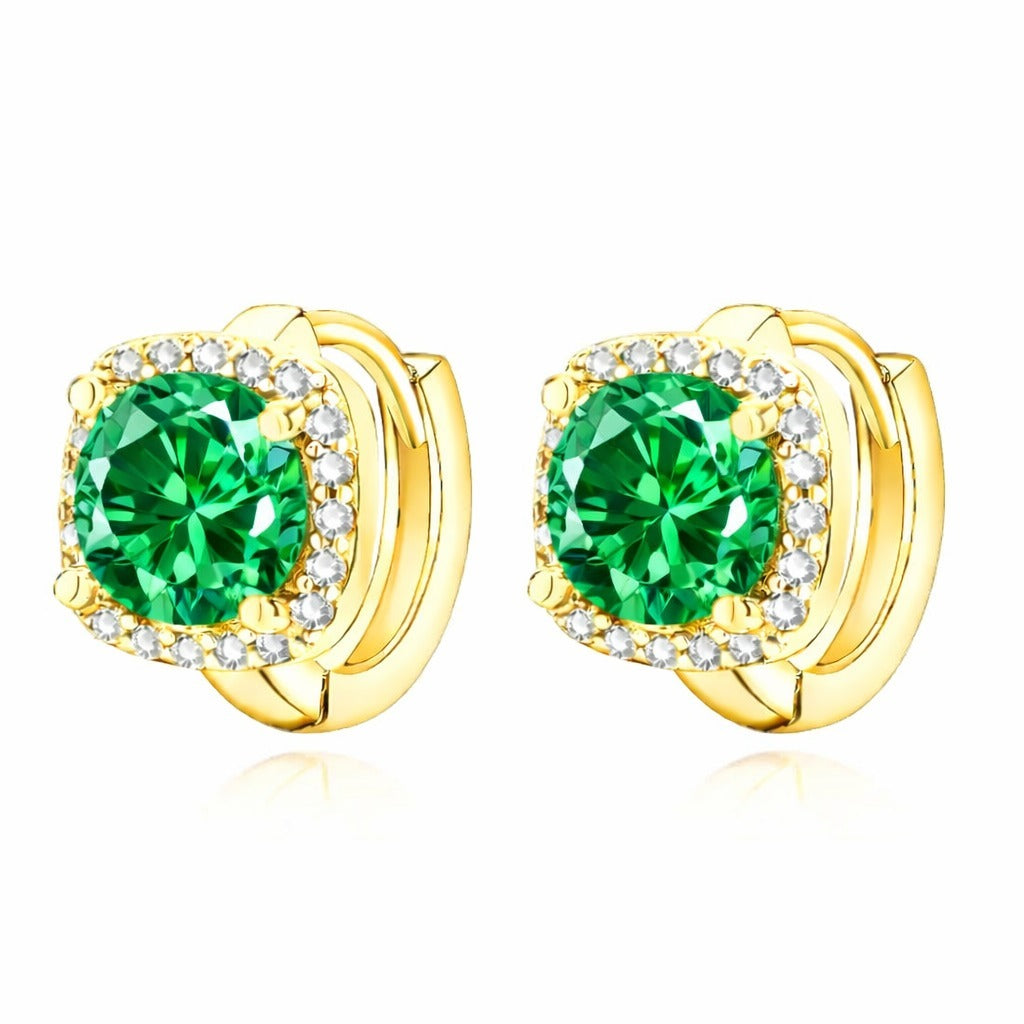Boucles d'oreilles Nadine Smaragd | Or