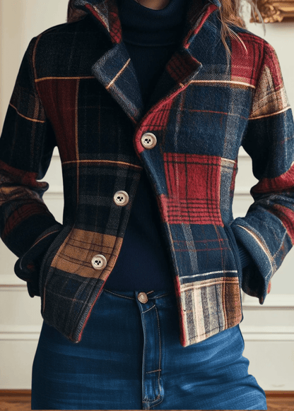Jacke aus Wollmix mit Karomuster - Ansicht 2