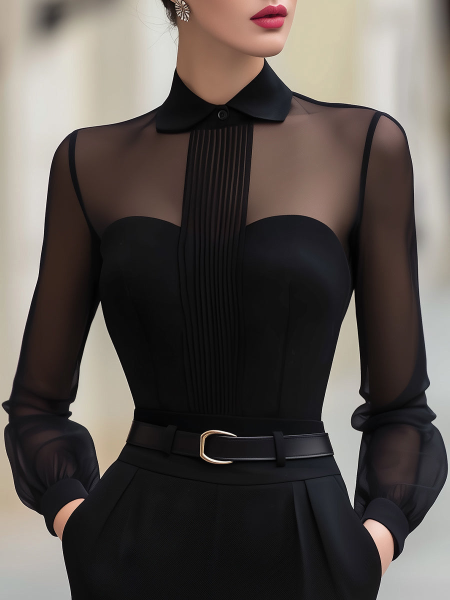 Hemdbluse aus Baumwolle mit Langarm in langer Form