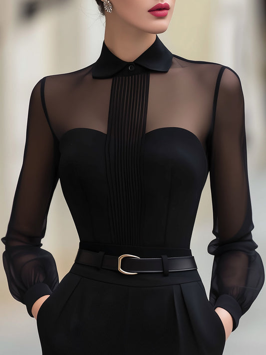 Hemdbluse aus Baumwolle mit Langarm in langer Form