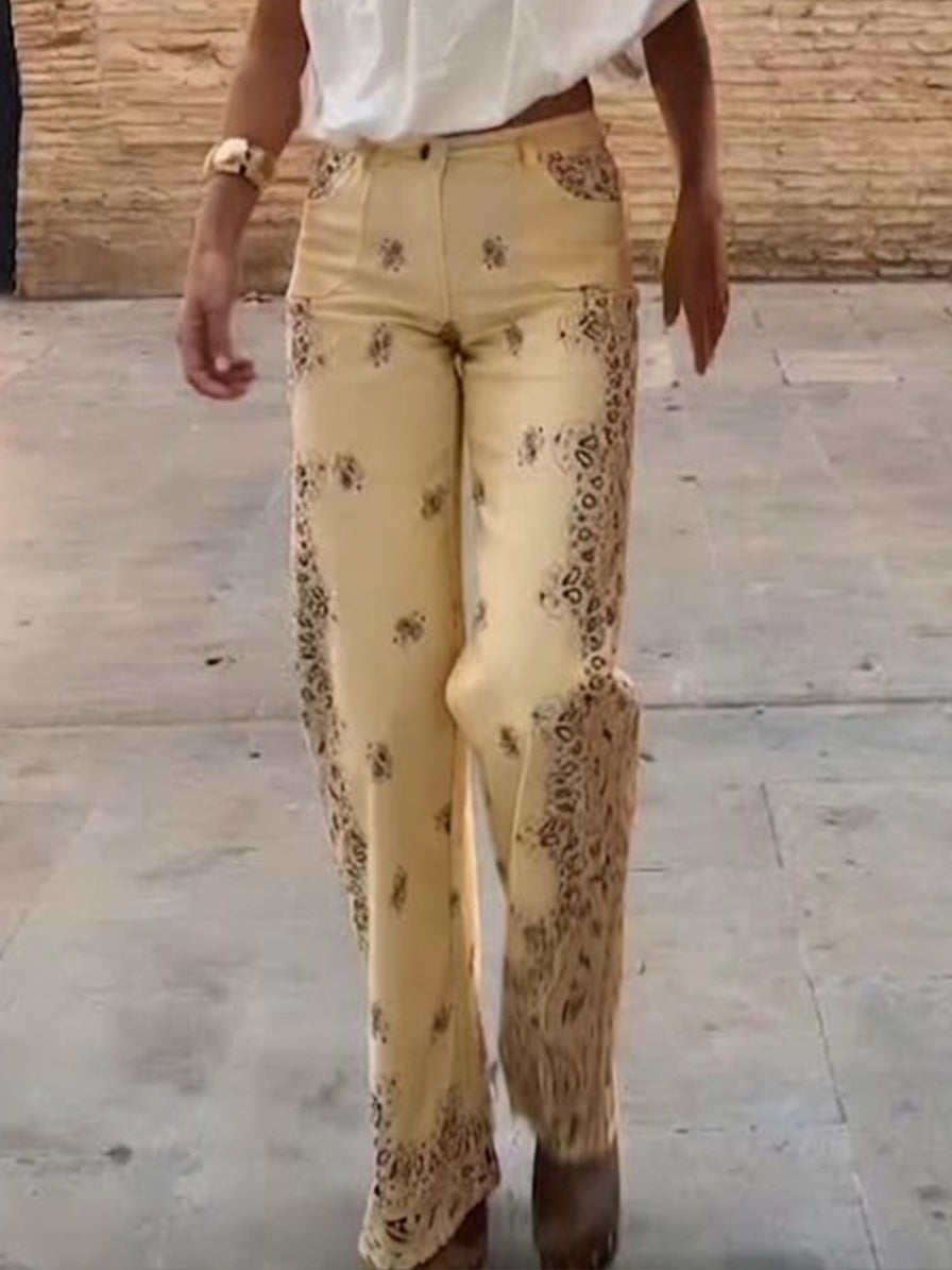 Stoffhose aus Baumwolle mit Taschen - Ansicht 3