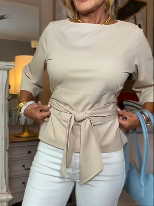 Hemdbluse aus Baumwolle in Apricot - Ansicht 2