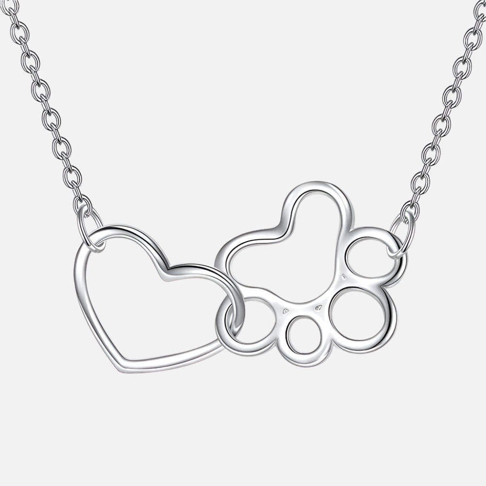 Pfotenabdruck Halskette in Sterlingsilber