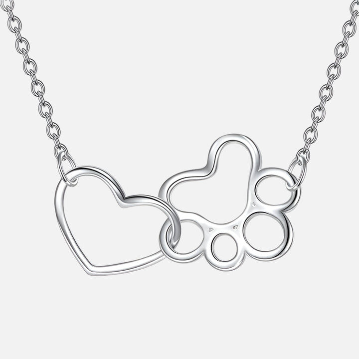 Pfotenabdruck Halskette in Sterlingsilber