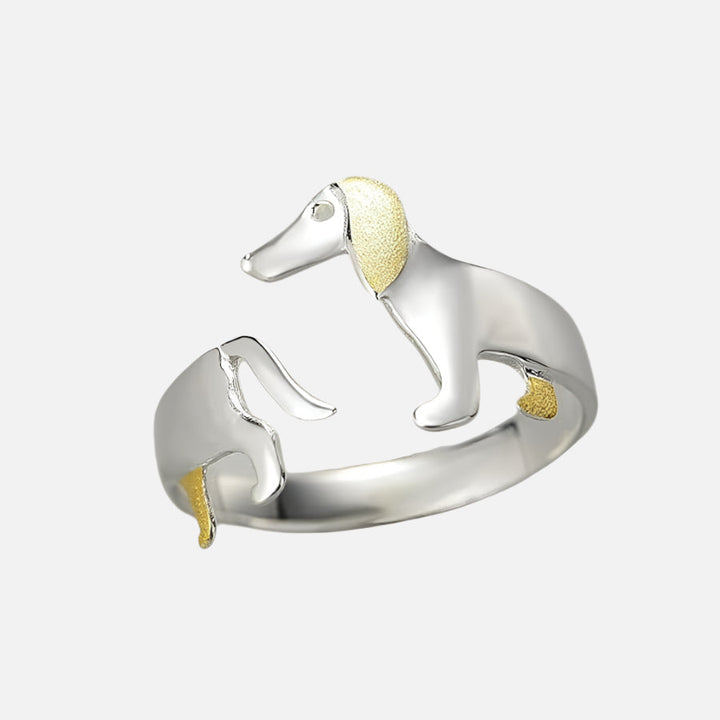 925 Sterlingsilber Dackel Ring
