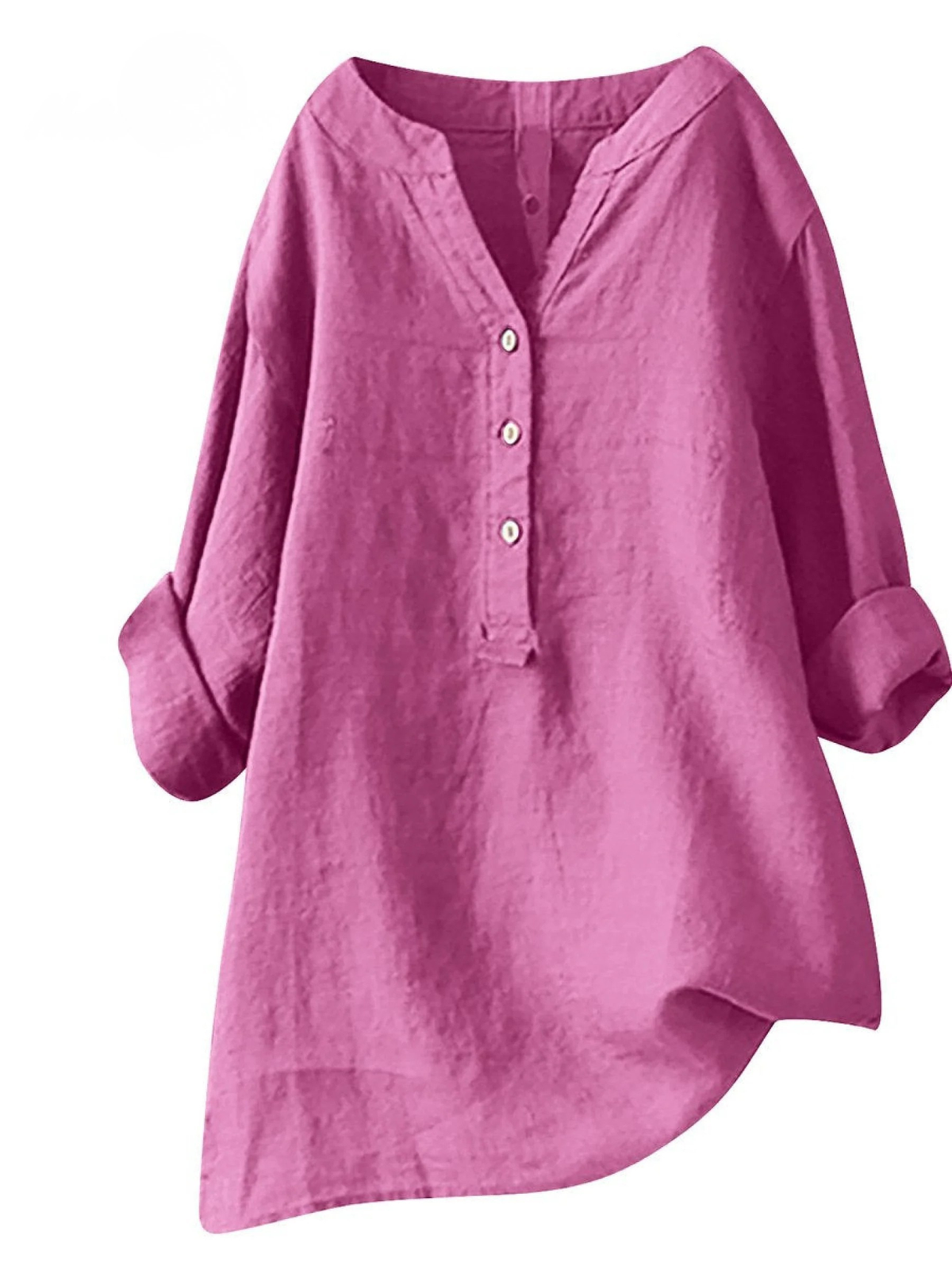 Hemdbluse aus Leinen mit Hemdkragen und Langarm - Ansicht 4