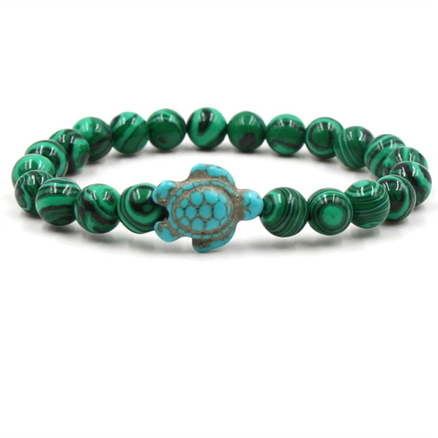 Einzigartige Schildkröten Armbänder mit Natursteinperlen