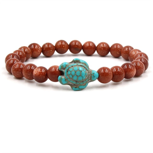 Einzigartige Schildkröten Armbänder mit Natursteinperlen