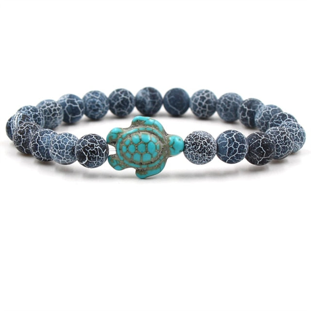 Einzigartige Schildkröten Armbänder mit Natursteinperlen