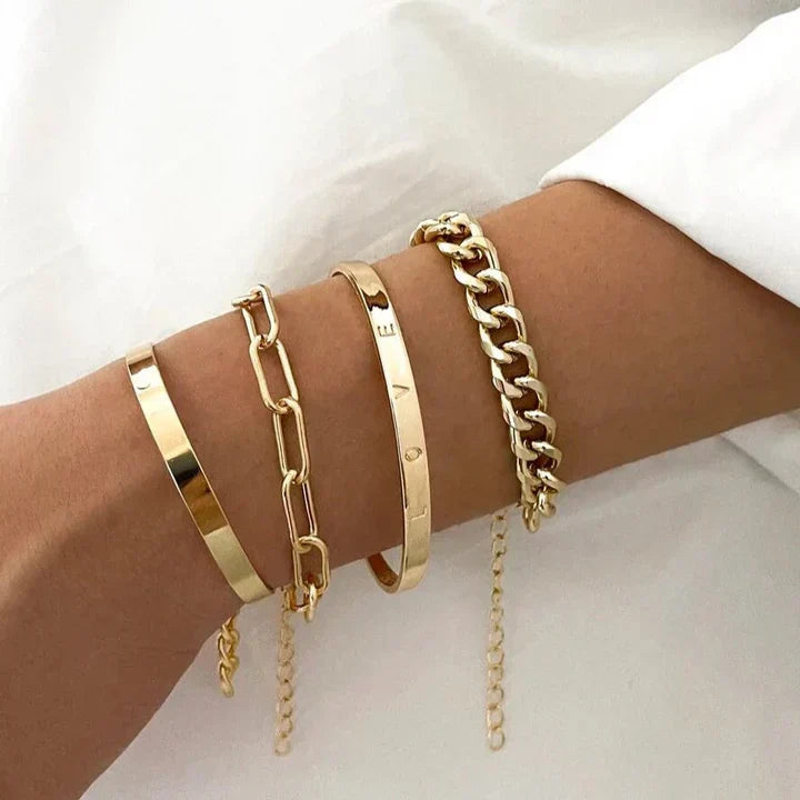 Elan Mercer Armband-Set | Weißgold